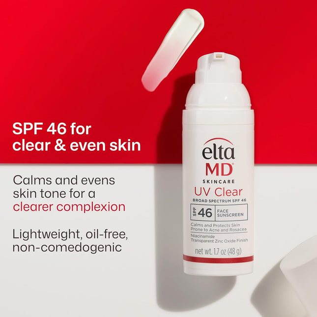UV Clear Face Sunscreen SPF 46, Oil-Free Zinc Oxide Facial Sunscreen