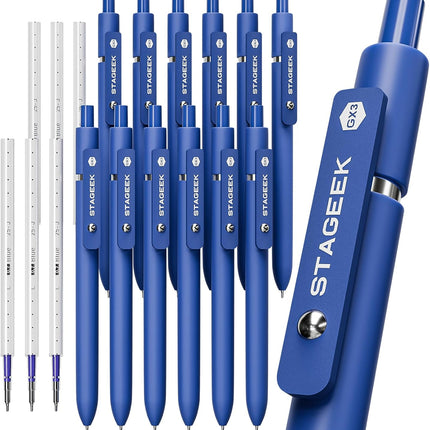 SourceToHome FuenteACasa STAGEEK Blue Gel Pens GX3, 12Pcs Quick Dry Blue Ink Pens with 3 Extra — Home & Lifestyle