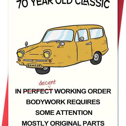 Funny 70th Birthday Card for Women and Men