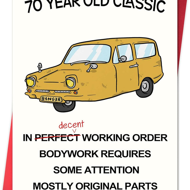 Funny 70th Birthday Card for Women and Men