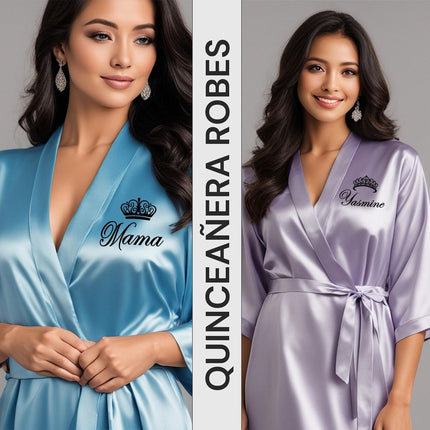 Mis Quince Emerald Green Satin Quince Robe, Juniors 12/14