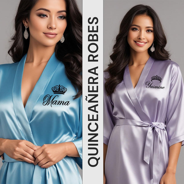 Mis Quince Emerald Green Satin Quince Robe, Juniors 12/14