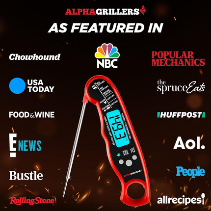 Alpha Grillers Thermometer in use grilling