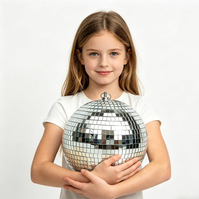 2-Pack 8-Inch Hanging Mirror Disco Balls with Replacement Mirrors