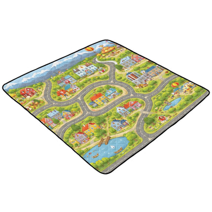 Cartoon City Road Baby Play Mat, 50 x 50 in, Foldable
