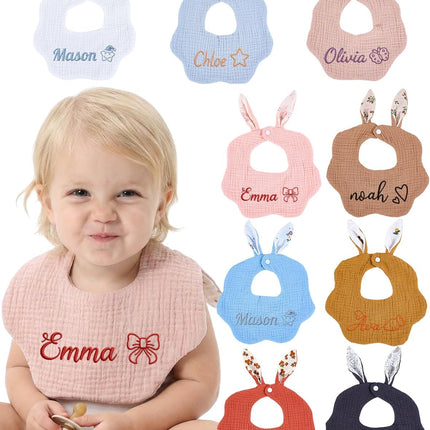 LittleNest NidoPequeño Baby Bib for Boy Girl, Four Layers of Textured Thin Cotton Crepe Bibs — Baby & Toddler