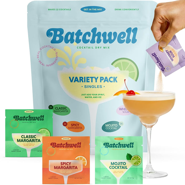 Cocktail Mix & Mocktail Mix Variety Pack - Margarita, Mojito & Whiskey Sour