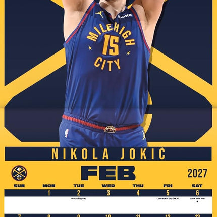 2027 Basketball Superstars Wall Calendar