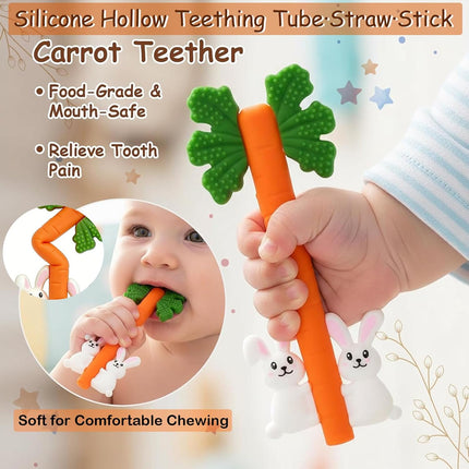 Silicone Carrot Rabbit Baby Teething Toy