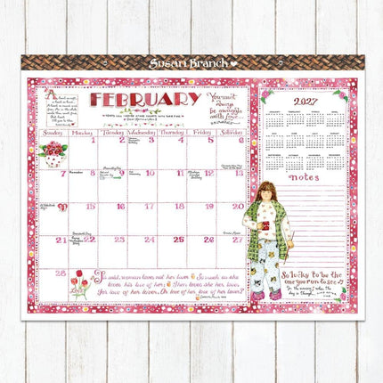 SourceToHome FuenteACasa Cal 2027- Susan Branch Large Desk Pad Monthly Blotter — Home & Lifestyle