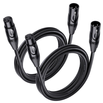 2-Pack Premium XLR to XLR Microphone Cables, 6 ft, Black