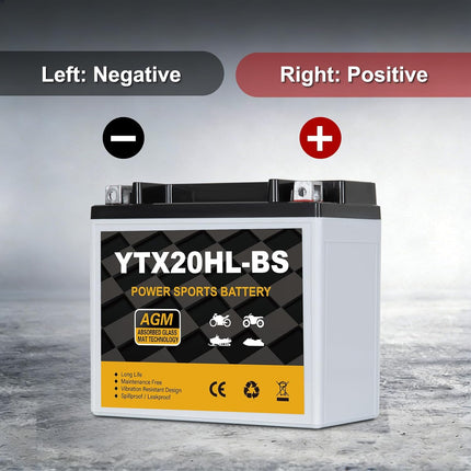 YTX20HL-BS 12V 18Ah 310CCA Sealed AGM Powersport Battery