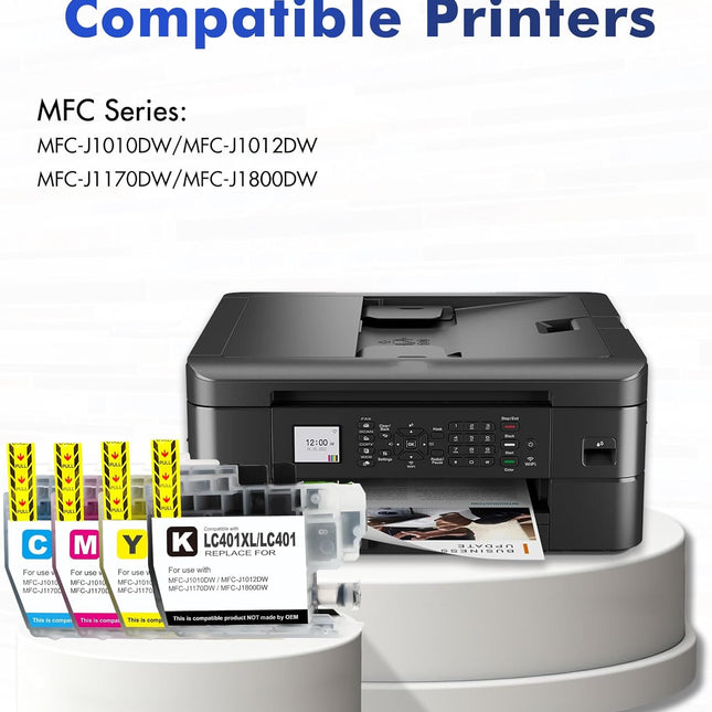LC401XL LC401 Ink Cartridges 4-Pack for Select MFC-J Printers