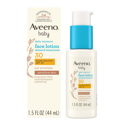 Baby Daily Moisture Face Lotion & Mineral Sunscreen SPF 30, Fragrance-Free, 1.5 fl. oz