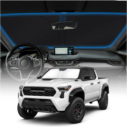 Custom-Fit Foldable Windshield Sun Shade for 2016-2026 2Dr/4Dr Pickup Trucks