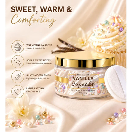 Vanilla Cupcake Talc-Free Body Powder for Men & Women, 8 oz