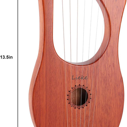 7 String Lyre Harp Kit with Tuning Wrench and Bag