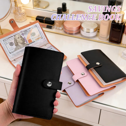 100 Envelopes Money Saving Challenge Binder - Black