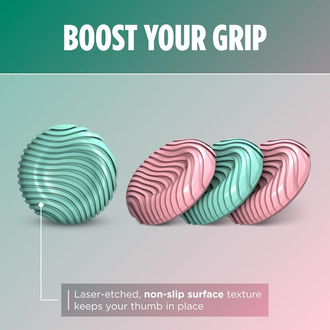 No-Slip Thumb Grips - Strawberry Sage Edition, 4-Pack, Pink/Green