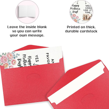 Funny Floral Mother's Day Card for Mom, 5x7 Inch with Envelope