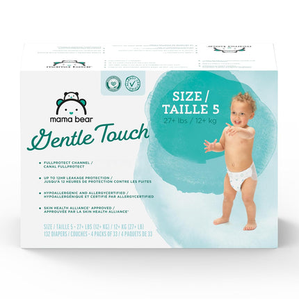 Gentle Touch Baby Diapers, Size 5, 132 Count