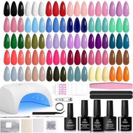 54-Piece Gel Nail Polish Kit with UV Light, 32 Colors