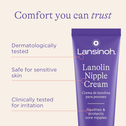 100% Natural Lanolin Nipple Cream for Breastfeeding, 1.41 oz