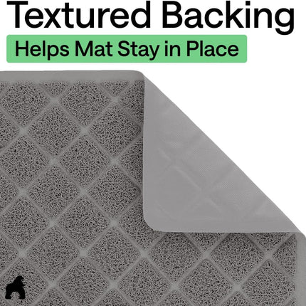Cat Litter Box Mat, Cushioned Coil Mesh, 24 x 17 in, Gray