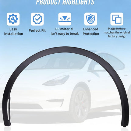 DriveForge ForjaRuta Driver Side Front Fender Trim for Tesla Model Y 2020 2021 2022 2023 2024 — Auto & Moto