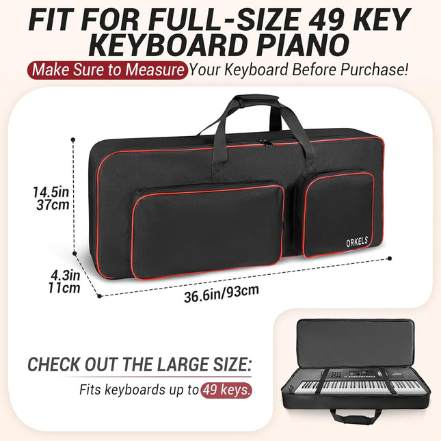 49-Key Keyboard Case with Padded Gig Bag Design