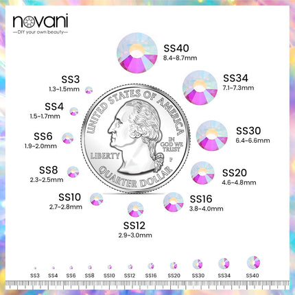 1440-Piece SS20 Crystal AB Glass Flatback Rhinestones