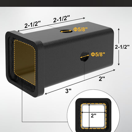 DriveForge ForjaRuta RETURE 2.5 Inch to 2 Inch Hitch Reducer, 2" Receiver Hitch Adapter — Auto & Moto