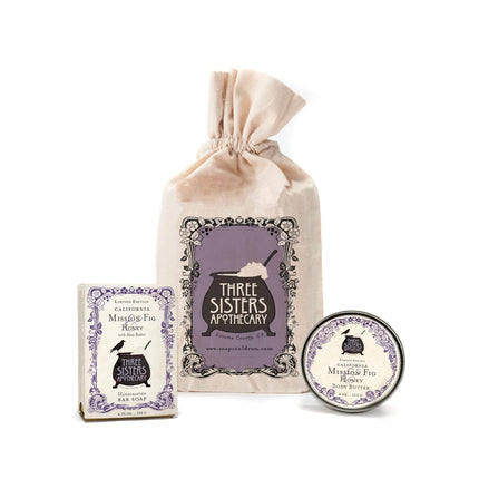 Muslin Gift Set with Bar Soap and Body Butter