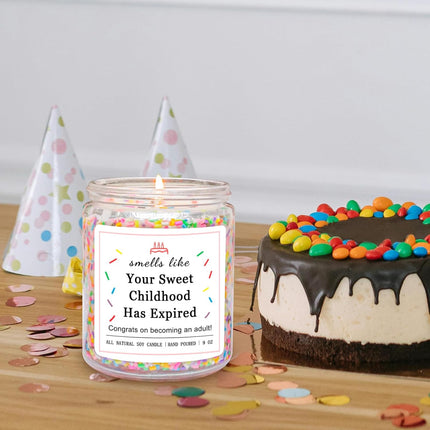 18th Birthday Vanilla Birthday Cake Scented Candle for Girls