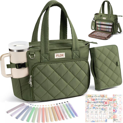 Large Quilted Puffer Bible Tote Bag with Shoulder Strap for Women