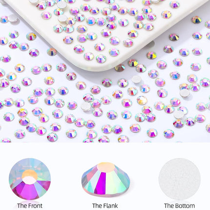 Crystal AB Flatback Rhinestones SS20, 1440pcs Glass Nail Gems