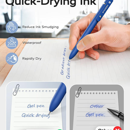 SourceToHome FuenteACasa STAGEEK Blue Gel Pens GX3, 12Pcs Quick Dry Blue Ink Pens with 3 Extra — Home & Lifestyle