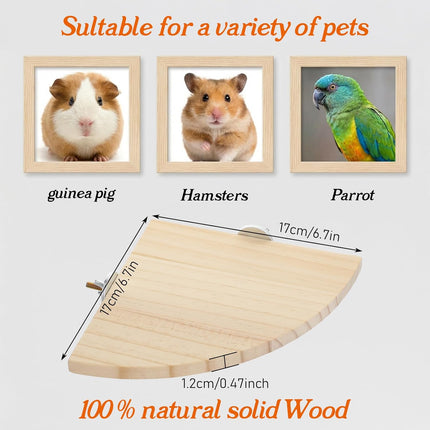 PawHaven RefugioPata 6.7 Inch Fan-Shaped Perch Bird Platform, Natural Wood Flat Perches — Pet Supplies