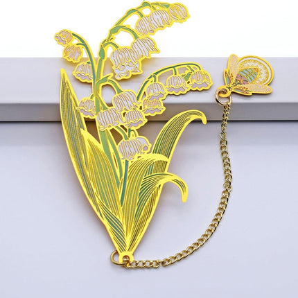 Metal Lily of the Valley Bookmark with Greeting Card & Gift Box