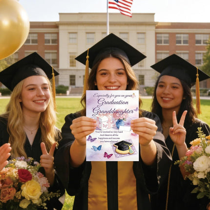SourceToHome FuenteACasa OJsensai Special Granddaughter Graduation Card for her — Home & Lifestyle