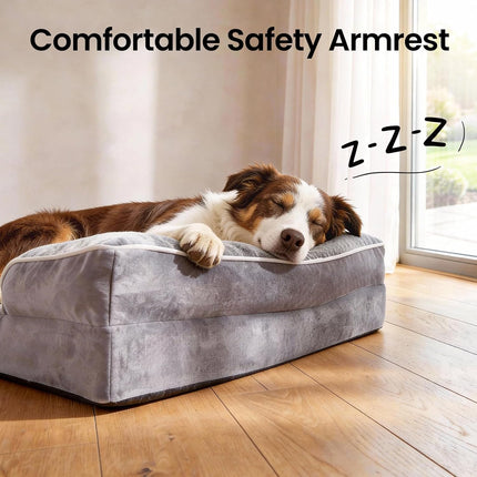 Orthopedic Dog Bed Couch and Cat Sofa for Large Pets, 35-Inch Gray