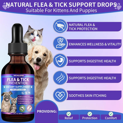 PawHaven RefugioPata WEALLIN Flea and Tick Prevention for Cats and Dogs Natural Flea Treatment — Pet Supplies