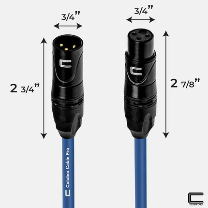 Balanced XLR Cable, Male to Female, 1 ft, Blue