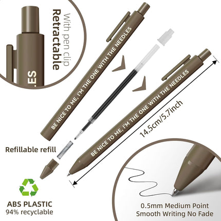 SourcetoHome 10 Pack Nurse Pens Gift Set, Aesthetic Nursing Essentials, Funny Nurse Appreciation Gift for Nurse Week, Work & Graduation, Retractable Black Gel Ink Pens for CNAs, RNs & Women Nursing Students - supplement facts label