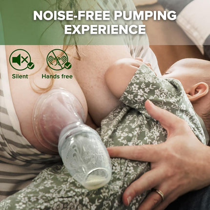 Manual Silicone Breast Pump for Breastfeeding, Clear 4 oz/100 ml