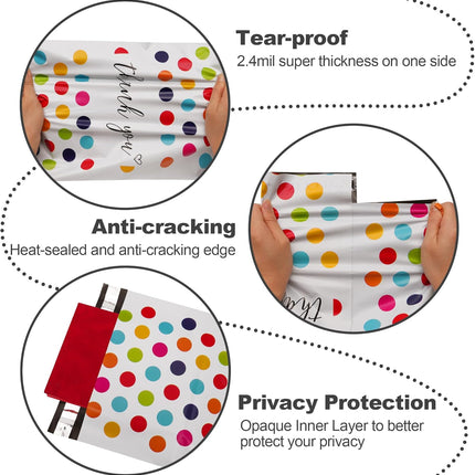 Poly Mailer 10x13 100 Pack - Self Adhesive Polka Dot Shipping Bags
