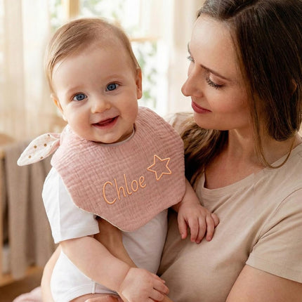 LittleNest NidoPequeño Baby Bib for Boy Girl, Four Layers of Textured Thin Cotton Crepe Bibs — Baby & Toddler
