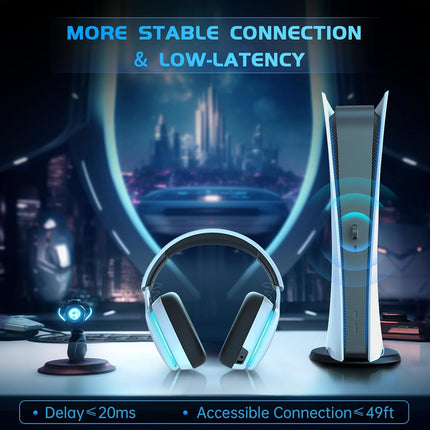 2.4GHz Wireless Gaming Headset with Noise Canceling Mic - White