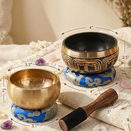 2-Pack Tibetan Singing Bowls Set