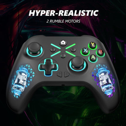 RGB Wireless Game Controller with 2.4GHz Adapter